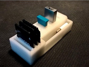 sd kart & usb flash disk sahibi organizasyon masaüstü tutucu 3d print model - Mito3D