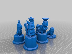 low poly pokemon jeu d'échecs les échecs 3d print model - Mito3D