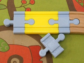toy wood train track - double connector shorter rmx mechanical toys brio compatible 3d print model - Mito3D