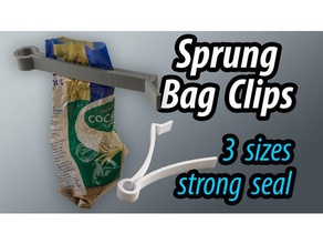 sprung bag clips - 3 sizes household clip bread garbage plastic seal sealed 3d print model - Mito3D