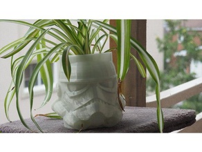 stormtrooper flower pot outdoor & garden 3d print model - Mito3D