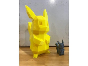 pikachu lowpoly de pièce monnaie la banque jouets & accessoires jeux 3d print model - Mito3D