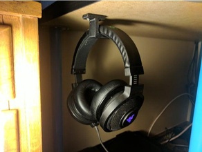 under desk headphone hook office 3d printer holder mount 3d print model - Mito3D