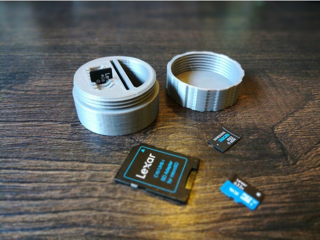 micro sd + adaptador titular dji logotipo câmera gabinete a gopro sdcard o cartão suporte do 3D print model - Mito3D