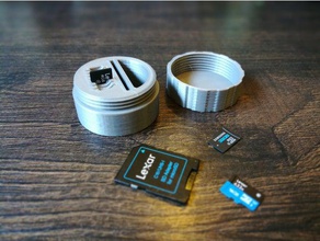 micro sd + adaptador titular dji logotipo câmera gabinete a gopro sdcard o cartão suporte do 3d print model - Mito3D