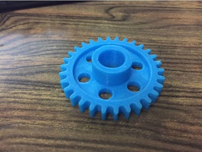 flat 30 tooth gear engineering mechanical 3d print model - Mito3D