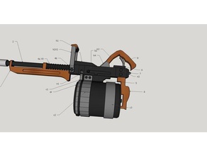 tf2 tomislav 1 4 de la escala props arma fuego prop 3d print model - Mito3D