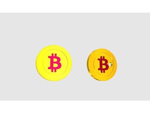 bitcoin portachiavi monete & distintivi keychain 3d print model - Mito3D