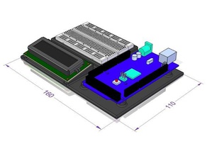 de pie uno arduino mega + display 16x2 350 punto placa la electrónica 2560 breadboard soporte exhibición 3d print model - Mito3D