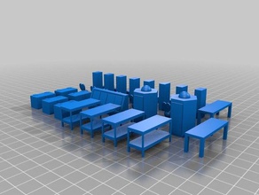 squadra della baia di mobili e accessori La stampa 3d 28mm in miniatura infinito gioco militare sci-fi scifi 3d print model - Mito3D