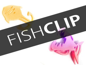 fishclip office bag clip clips creature fish fun kids monster useful 3d print model - Mito3D