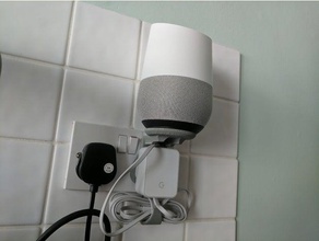 google home plug mount organization wall 3d print model - Mito3D