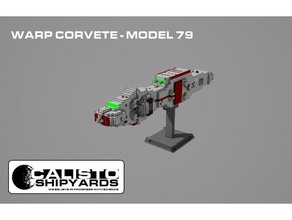 warp corvete modelo 79 brinquedo & acessórios para jogos boardgame ficção científica scifi nave wargame wargaming 3d print model - Mito3D