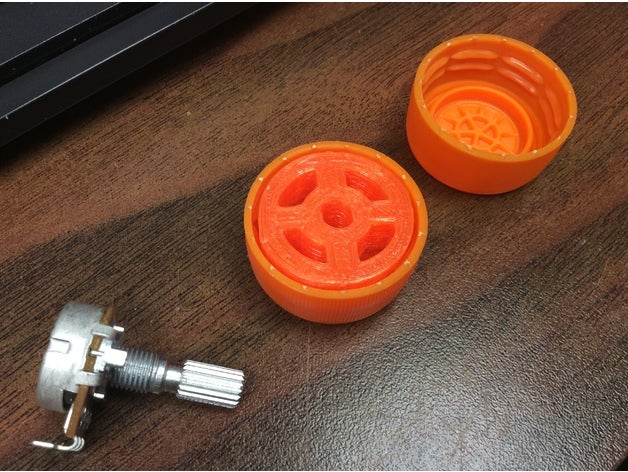 bouchon de la bouteille insérer tête l'arbre l'électronique bottlecap bouton moleté potentiomètre les potentiomètres rotatif sketchup 3D print model - Mito3D