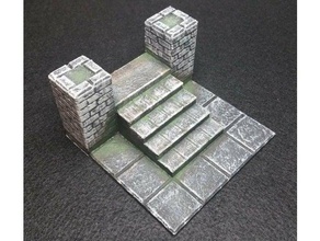 dnd castle ravenloft - start tile stairs buildings & structures boardgame dungeon dungeons dragons model steps 3d print model - Mito3D
