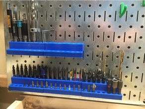 hex bit holder metal pegboard wall control tool holders & boxes bits storage tools woodworking 3d print model - Mito3D