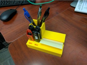 pen usb holder sticky note dispenser office 3d print model - Mito3D