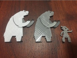 polarbear mini - 28chibi animais urso dnd masmorras e dragões flatminis miniatura rpg 3d print model - Mito3D