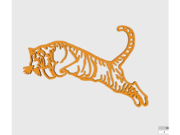 2d atlama Kaplan sanat hayvan saldırı kedi kolay dostu orta model doğa pantera dua baskı duvar 3D print model - Mito3D