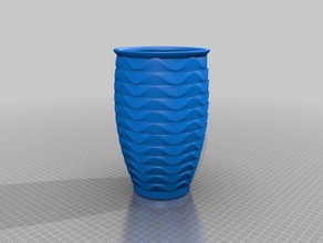 wavy vase decor another flower surface test wave 3d print model - Mito3D