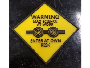mad science sign decor dual extruder extrusion fun scientist 3d print model - Mito3D
