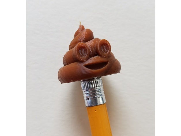 poop emoji pencil topper toy & game accessories 3D print model - Mito3D