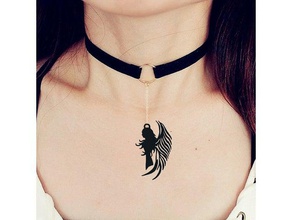 Engel Amulett - gothic Kunst alajaz angel einfach drucken schnell femine Mädchen Halskette neue Frauen 3d print model - Mito3D