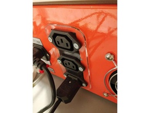 iec c-13 panel mount holder parts acrylic k40 lasercut 3d print model - Mito3D