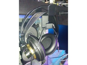 headphone underdesk screw mount heavy duty office hanger headphones holder 3d print model - Mito3D