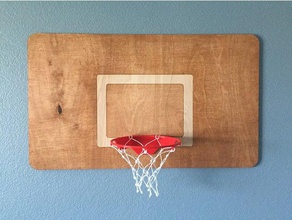 diy basketball hoop ball easy home house household indoor laser lasercut cutter miniature project scale small wall wood 3d print model - Mito3D