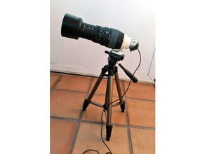 sigma 70-300 logitech quickcam adaptateur passe-temps l'adaptateur de la photographie télescope monture trépied plaque webcam 3d print model - Mito3D