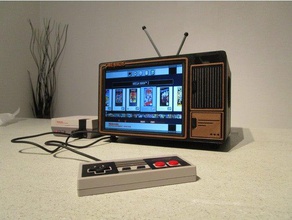 mini tv r tro jogos de vídeo arcade cabinet emulação tampo eletrônica jogo nes recalbox retro retrogaming retropie snes 3d print model - Mito3D