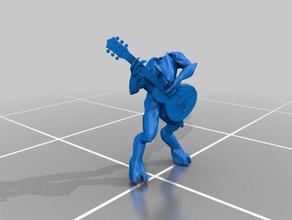 halo minor elite model guitar games alien aliens armature game rock rocker sculpture statue wargame 3d print model - Mito3D