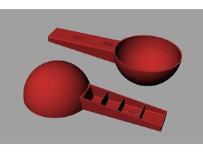 scoop - 50 25 cm3 de la copa taza medir cuchara 3d print model - Mito3D