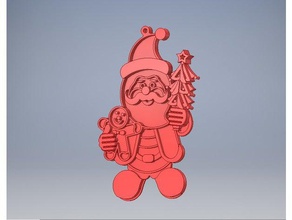 santa & gingerbread man 3d printing christmas decoration ornament navidad claus 3d print model - Mito3D