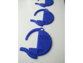 alszv blauwe schuit sleutelhanger signs & logos keychain logo 3d print model - Mito3D