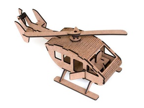 helicopter m1 - 40 parts mechanical toys heli lasercut 3d print model - Mito3D