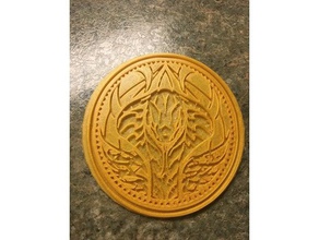 anguis union icon video games cobra kingdom hearts medal 3d print model - Mito3D