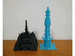 ice tower + coal fortress decor city futuristic generative random 3d print model - Mito3D