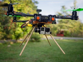skyblade v20 modular drone frame r c vehicles 3diii 3 axis gimbal aerial photo photography autodesk fusion 360 carbon fiber tubing fusion360 gopro hero 4 librepilot lightweight quadcopter remote control sunnysky tarot tube video videography 3d print model - Mito3D