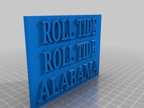 roll tide, alabama plak 3d baskı 3d print model - Mito3D
