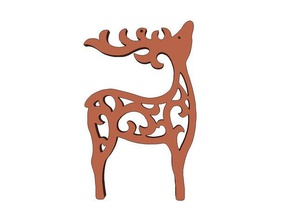 deer ornament art christmas tree reindeer wslab 3d print model - Mito3D