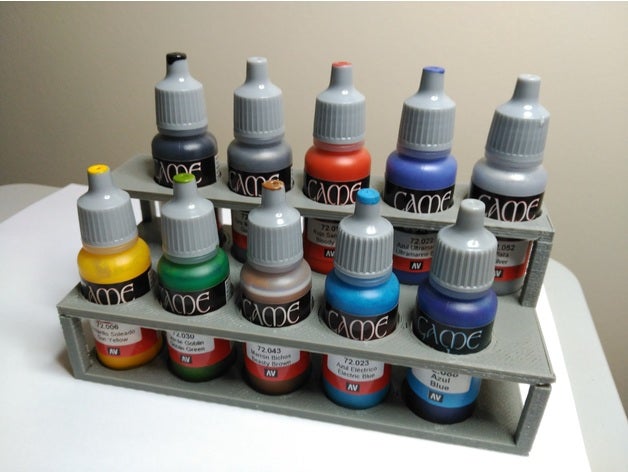 parametric paint bottle rack tool holders & boxes painting vallejo 3D print model - Mito3D