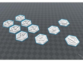 x-wing miniatures hexagonale jetons jeux 3d print model - Mito3D