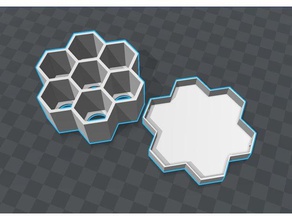 x-wing miniatures - hexagonal token holder lid games 3d print model - Mito3D