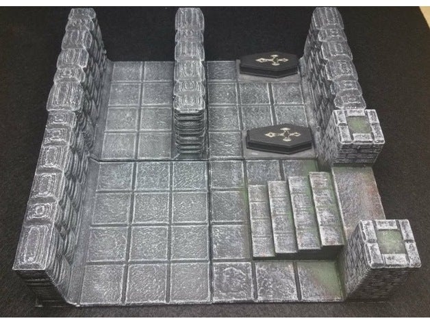 dnd castillo de ravenloft - basic 4 x azulejos las estructuras edificios boardgame no molestar mazmorra dungeons dragons baldosas 3D print model - Mito3D
