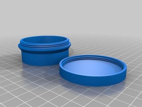my customized round box threaded lid 50x25 household 3d print model - Mito3D