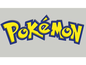 pok mon-logo-3d 3d-drucken 3d-logo logo pikachu pokemon 3d print model - Mito3D