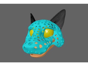 ortha - puppet fursuit head-base costume animal creature furry head mask pawpet pps skull 3d print model - Mito3D