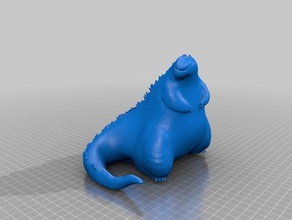 cute fat godzilla sculptures monsters monster 3d print model - Mito3D